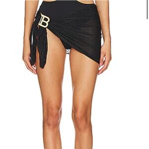 Balmain Black Skirt with Gold 'B' Detail